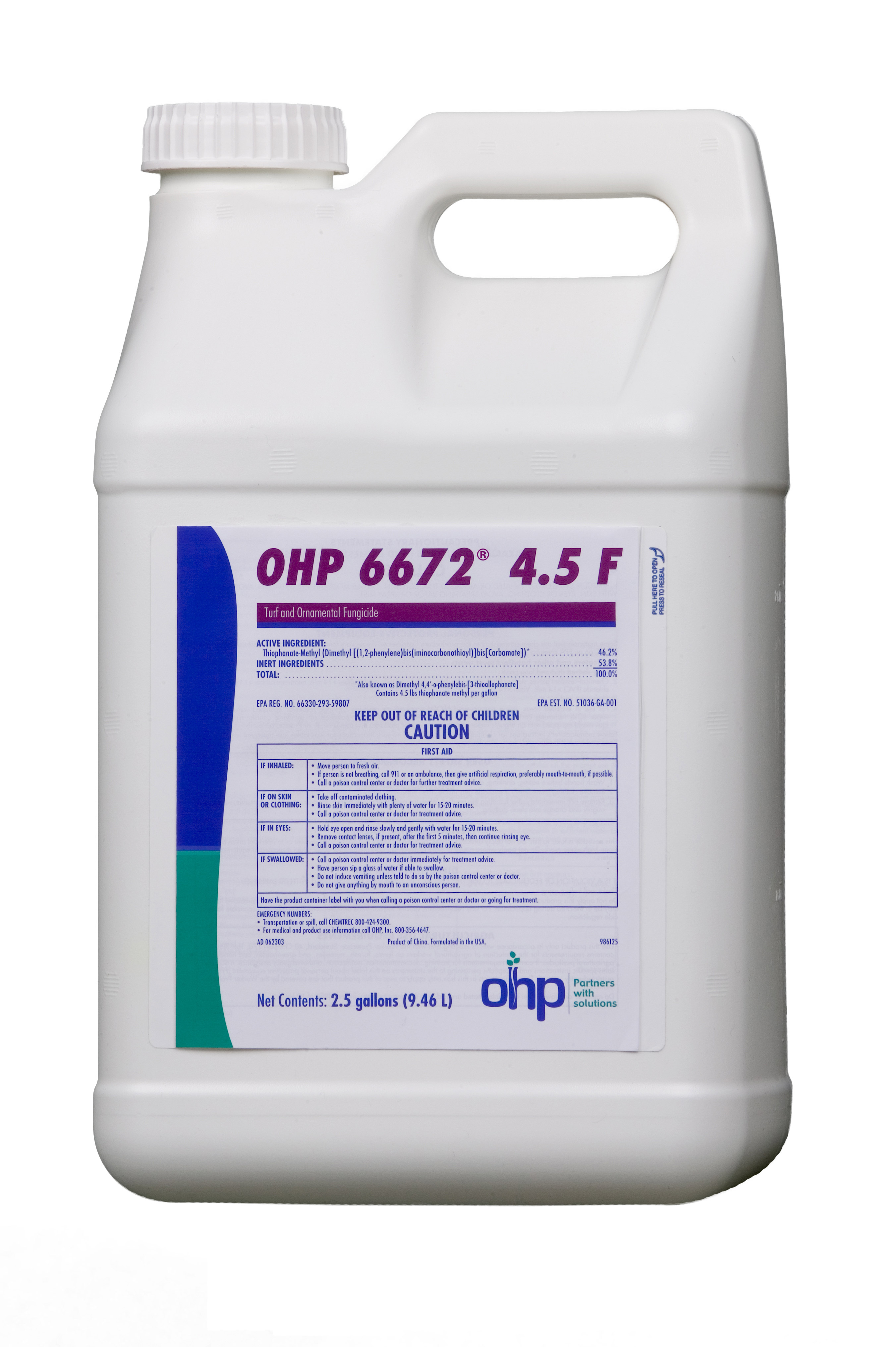 OHP 6672 4.5 F 2.5 Gallon Jug 2/cs - Fungicides